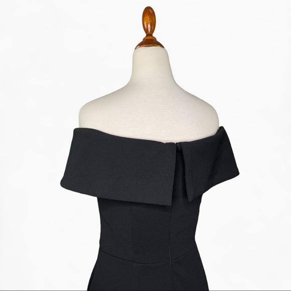 BHLDN Delice Off-the-Shoulder Crepe Dress in Black Size 8 Flared Hem - Picture 8 of 15